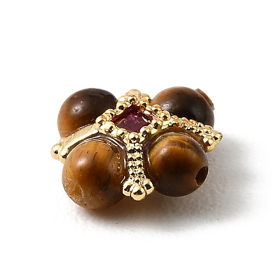 Natural Tiger Eye Multi-Strand Links KK-D262-03G-01-1