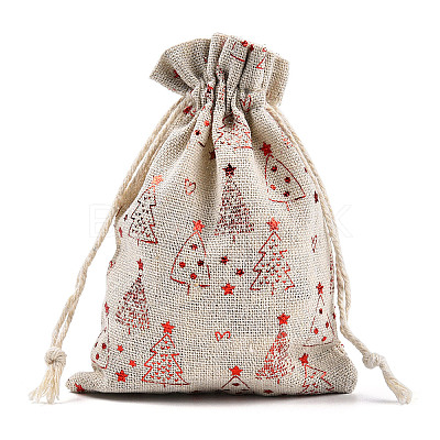 Christmas Theme Cotton Fabric Cloth Bag ABAG-H104-B02-1