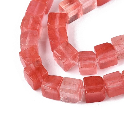 Cherry Quartz Glass Beads Strands G-T139-8x8-37A-1