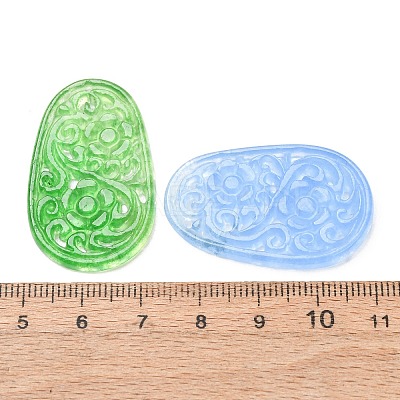 Dyed Natural Quartz Carved Pendants GG-CBA0022-11-1