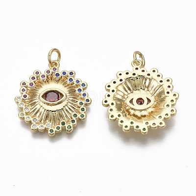 Brass Micro Pave Cubic Zirconia Pendants KK-R133-013G-NF-1