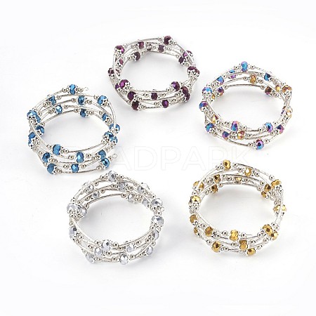 Electroplate Glass Wrap Bracelets BJEW-JB04018-1