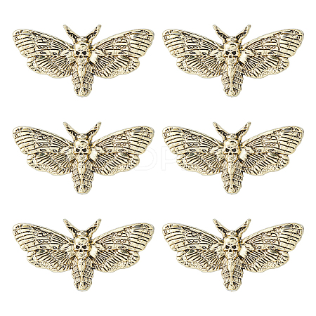 6Pcs Gothic Alloy Lapel Pins for Backpack Clothes JEWB-FH0002-83AG-1
