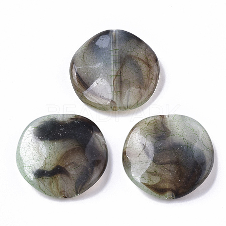 Transparent Crackle Acrylic Beads CACR-N003-02-1