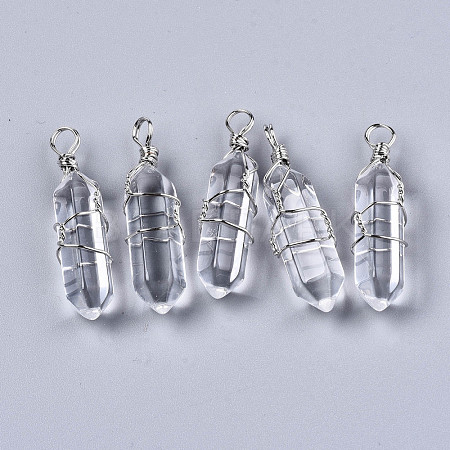 Transparent Glass Pendants GLAA-S130-35-1