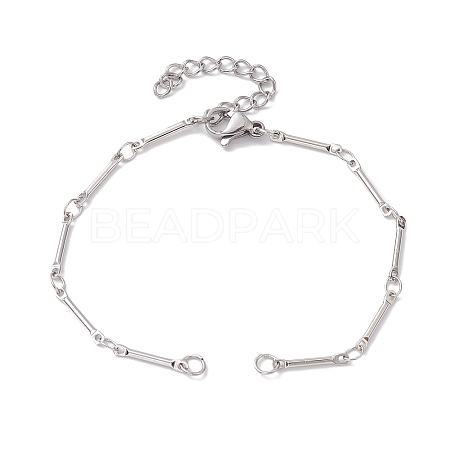 Brass Bar Link Chain Bracelet Making AJEW-JB01219-02-1