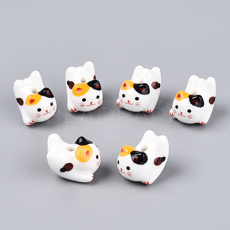 Handmade Porcelain Printed Beads PORC-T133-05-1
