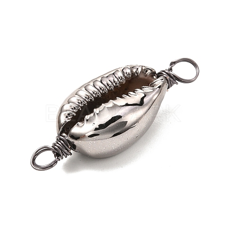 Electroplated Shell Beads Links Connectors PALLOY-JF01036-01-1