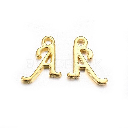 Golden Plated Alloy Letter Pendants X-PALLOY-P097-01-A-1