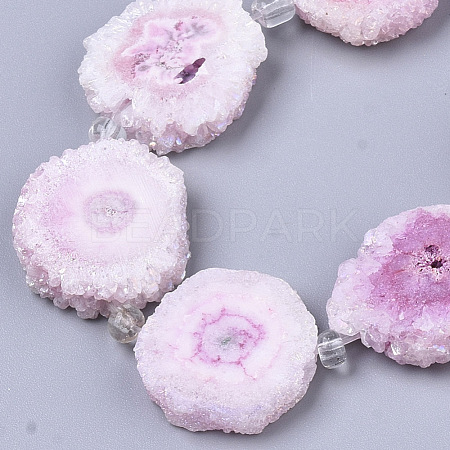 Electroplated Natural Quartz Beads Strands G-R461-04K-1