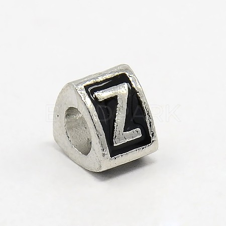 Platinum Tone Zinc Alloy Enamel European Beads MPDL-L001-01Z-1
