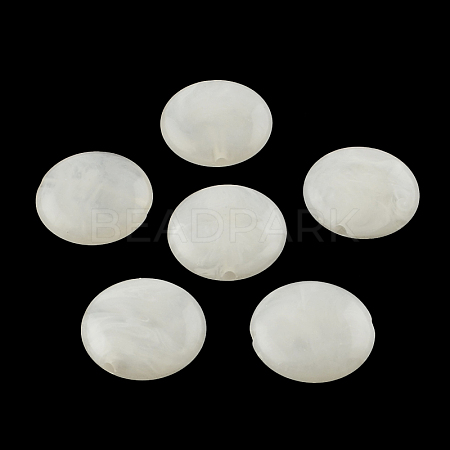 Flat Round Imitation Gemstone Acrylic Beads OACR-R051-26-1