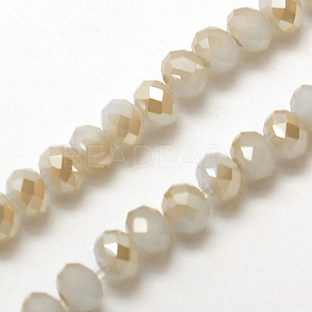 Electroplate Glass Faceted Rondelle Beads Strands EGLA-D020-3x2mm-64-1