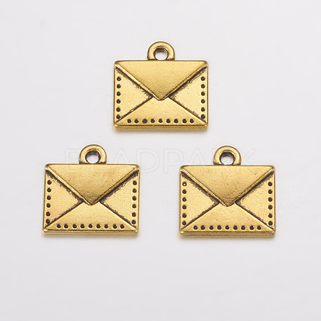 Tibetan Style Alloy Mail Charms PALLOY-EA10712Y-AG-1