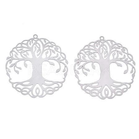 Tarnish Resistant 201 Stainless Steel Filigree Pendants STAS-S118-030P-1