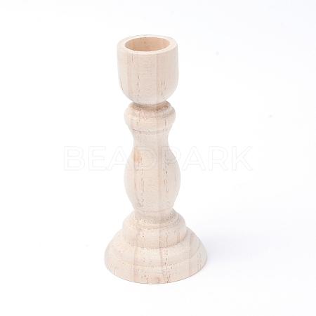 Natural Wood Candle Holders DJEW-WH0033-14-1