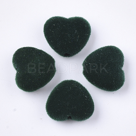 Flocky Acrylic Beads FIND-T046-34-14-1