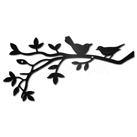Birds on the Branch Pattern Iron Wall Signs AJEW-WH0286-036-1