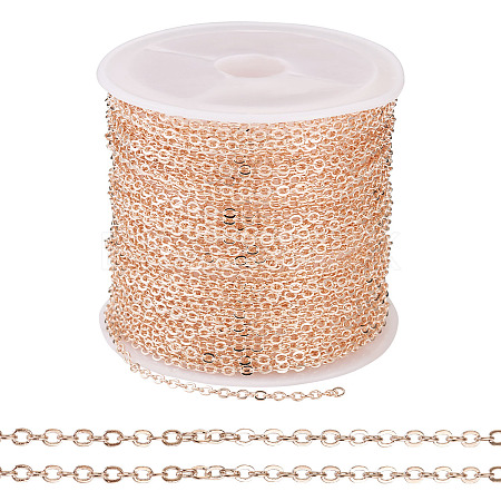 Brass Coated Iron Flat Cable Chains CH-TAC0007-01RG-1