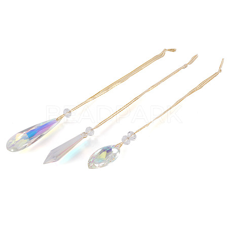 3Pcs 3 Styles Glass Suncatchers for Outdoor Garden Hanging Decoration HJEW-TADJ0001-04-1