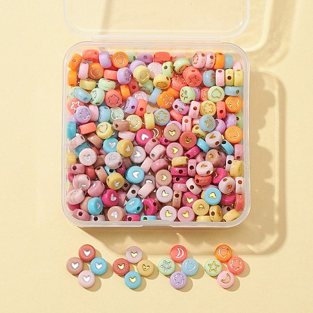 40G 4 Style Opaque Acrylic Beads SACR-FS0001-09-1