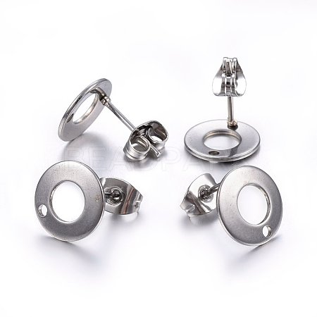 304 Stainless Steel Stud Earring Findings STAS-H472-01P-1