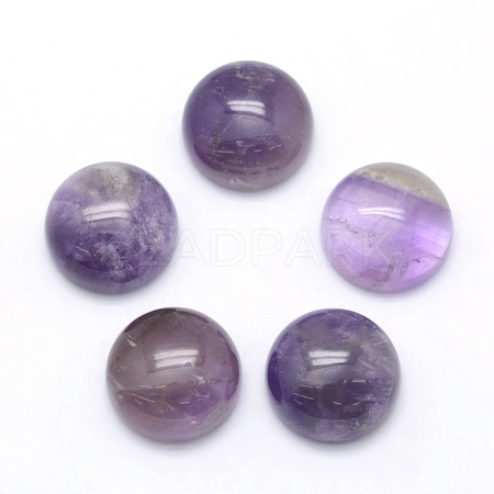 Natural Amethyst Cabochons G-P393-R39-12mm-1