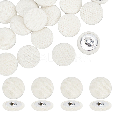 20Pcs Cloth with Aluminum Base Buttons BUTT-NB0001-77B-1