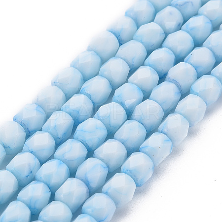 Opaque Baking Painted Glass Beads Strands EGLA-N006-008-A05-1
