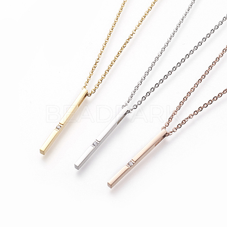304 Stainless Steel Pendant Necklaces NJEW-L151-10-1