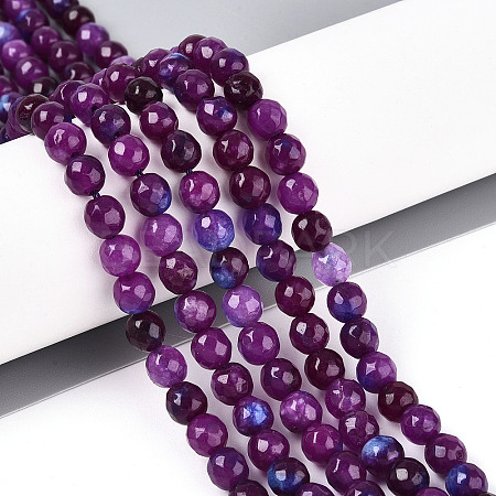 Dyed Natural White Jade Beads Strands G-T139-6mm-60-15-1