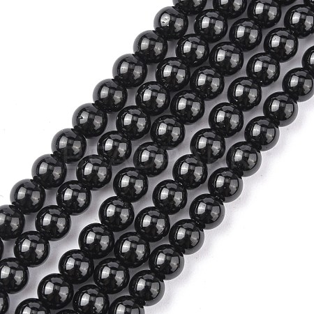Synthetic Black Stone Beads Strands X-GSR6mmC044-1
