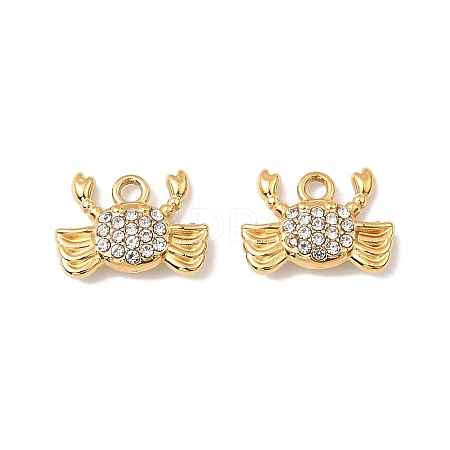 304 Stainless Steel with Crystal Rhinestone Charms STAS-G358-05G-02-1