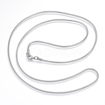 Non-Tarnish 304 Stainless Steel Snake Chain Necklaces X-NJEW-D285-03P-1