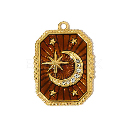 304 Stainless Steel Enamel Pendants STAS-OY004-76G-1