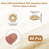 80Pcs 304 Stainless Steel Spacer Beads STAS-BBC0008-27B-G-2