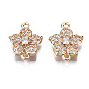 Brass Micro Pave Clear Cubic Zirconia Links Connectors X-KK-S359-155-RS-1