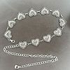 Tibetan Style Alloy Embossed Floral Heart Link Waist Belly Chains for Women FS-WG5DD44-01-1