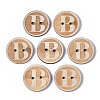2-Hole Printed Wooden Buttons BUTT-T006-008-1