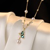 Brass Cubic Zirconia & Abalone Shell & Imitation Pearl Jewelry Set FS-WG1B634-01-2