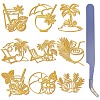 Nickel Metal Waterproof Self-Adhesive Picture Stickers DIY-WH20016-058-1