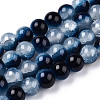 Crackle Baking Paint Imitation Jade Glass Beads Strands DGLA-T003-8mm-15-1