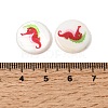 Ocean Printed Natural Freshwater Shell Flat Round Beads SHEL-A006-13J-3