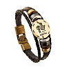 Braided Cowhide Cord Multi-Strand Bracelets PW-WG49322-12-1