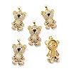 Brass Micro Pave Clear Cubic Zirconia Pendants KK-D004-13G-1