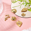 6Pcs 6 Styles Brass Pendants KK-TA0002-23-6