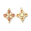 Brass Pave Cubic Zirconia Connector Charms KK-G462-45KCG-07-1