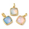 Rack Plating Brass with Synthetic Opal Pendants KK-S370-07G-1