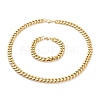 Ion Plating(IP) 304 Stainless Steel Cuban Link Chain Bracelets & Necklaces Jewelry Sets SJEW-B019-03D-G-2