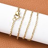 Ion Plating(IP) 304 Stainless Steel Cable Chain Necklaces NJEW-E026-04G-D-4